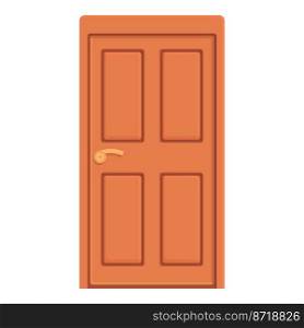 Exterior door icon cartoon vector. Home wood. Open room. Exterior door icon cartoon vector. Home wood