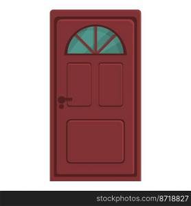 External door icon cartoon vector. Home exterior. Wood decoration. External door icon cartoon vector. Home exterior