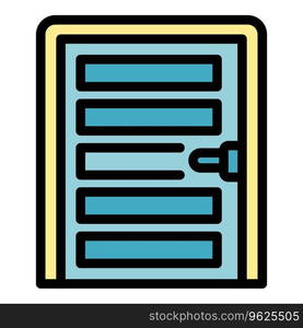 External door icon outline vector. House wall. Building office color flat. External door icon vector flat