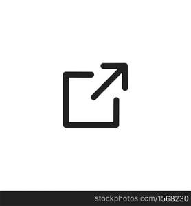 External link icon for web site design. Arrow flat line vector icon. Ui and ux design