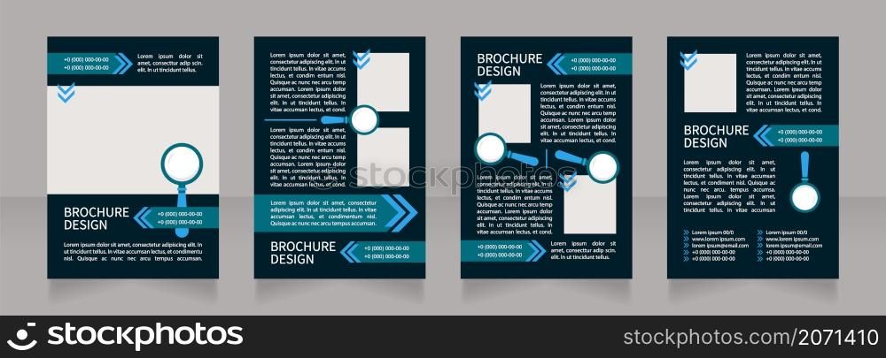 External recruiting guide blank brochure layout design. Vertical poster template set with empty copy space for text. Premade corporate reports collection. Editable flyer 4 paper pages. External recruiting guide blank brochure layout design