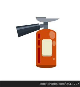 Extinguisher. Fireman tool and Red cylinder. Flat cartoon illustration. Extinguisher. Fireman tool. Red cylinder.