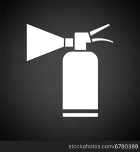 Extinguisher icon. Black background with white. Vector illustration.