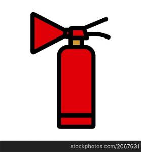 Extinguisher Icon. Editable Bold Outline With Color Fill Design. Vector Illustration.