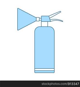 Extinguisher Icon. Thin Line With Blue Fill Design. Vector Illustration.