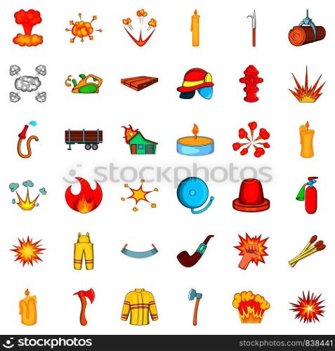 Extinguisher icons set. Cartoon style of 36 extinguisher vector icons for web isolated on white background. Extinguisher icons set, cartoon style
