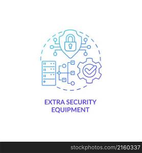Extra security equipment blue gradient concept icon. Sensitive data security in internet abstract idea thin line illustration. Isolated outline drawing. Roboto-Medium, Myriad Pro-Bold fonts used. Extra security equipment blue gradient concept icon