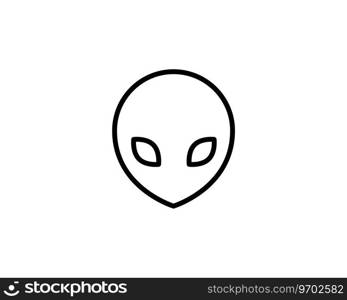 Extraterrestrial alien face or head symbol flat Vector Image