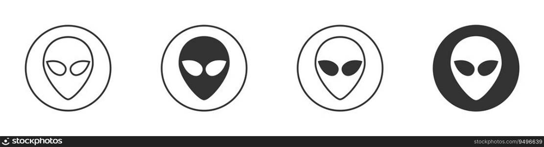 Extraterrestrial alien face or head symbol. Vector illustration.