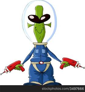 Extraterrestrial on a white background, vector illustration
