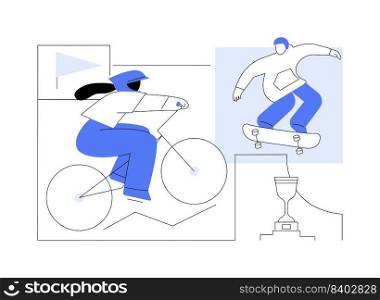 Extreme c&abstract concept vector illustration. Extreme sports for teens, summer c&, adventure program for kids, challenging task, physical activity, teamwork training abstract metaphor.. Extreme c&abstract concept vector illustration.