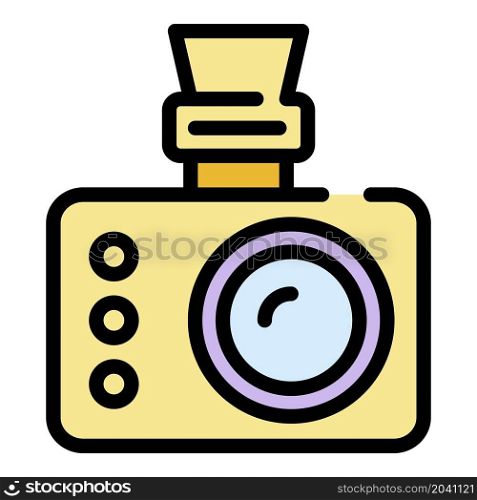 Extreme camera icon. Outline extreme camera vector icon color flat isolated. Extreme camera icon color outline vector