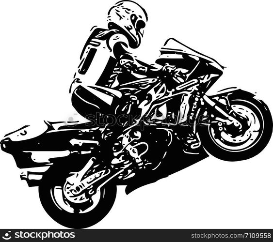 Extreme motocross racer by motorcycle on abstract background