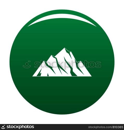 Extreme mountain icon. Simple illustration of extreme mountain vector icon for any design green. Extreme mountain icon vector green