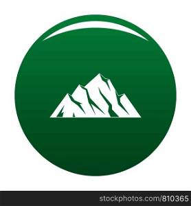 Extreme mountain icon. Simple illustration of extreme mountain vector icon for any design green. Extreme mountain icon vector green