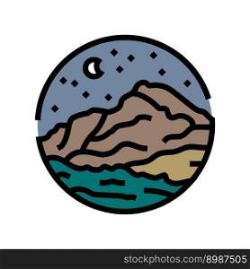 extreme mountain landscape color icon vector. extreme mountain landscape sign. isolated symbol illustration. extreme mountain landscape color icon vector illustration