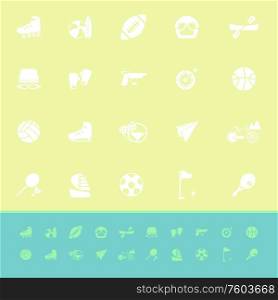 Extreme sport color icons on green background, stock vector