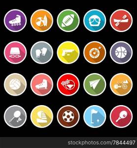 Extreme sport icons with long shadow, stock vector