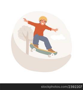 Extreme sports camp isolated cartoon vector illustration. Extreme sports day, summer camp for children, skate park training, after school activity, kids outdoor adventure vector cartoon.. Extreme sports camp isolated cartoon vector illustration.