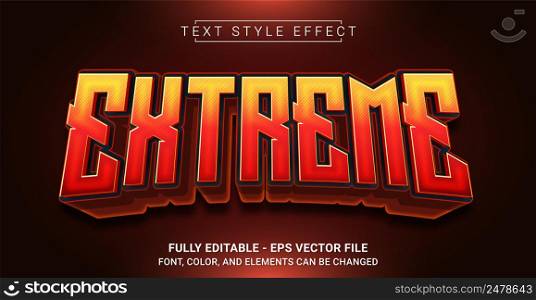 Extreme Text Style Effect. Editable Graphic Text Template.