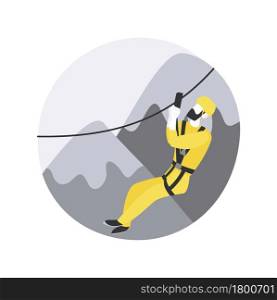 Extreme tourism abstract concept vector illustration. Extreme sports, shock tourism, adrenalin event, dangerous place, ski and snowboard, thrill-seekers, climbing mountains abstract metaphor.. Extreme tourism abstract concept vector illustration.
