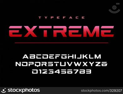Extreme trendy futuristic and sports font design, alphabet, typeface, typography. Extreme trendy futuristic and sports font design, alphabet, type