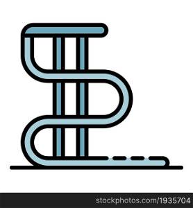 Extreme water slide icon. Outline extreme water slide vector icon color flat isolated. Extreme water slide icon color outline vector