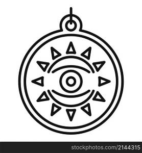 Eye amulet icon outline vector. Hand turkish. Magic amulet. Eye amulet icon outline vector. Hand turkish