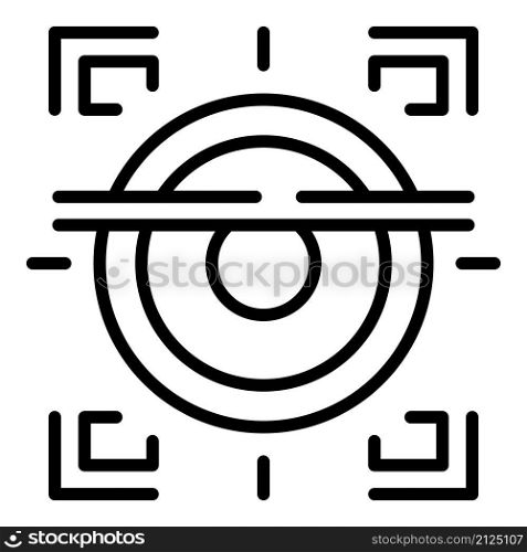 Eye analysis icon outline vector. Brain system. Science optic. Eye analysis icon outline vector. Brain system