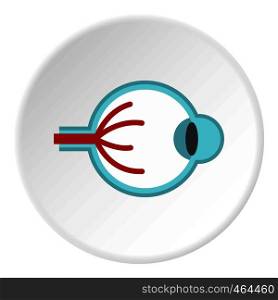 Eye anatomy icon in flat circle isolated vector illustration for web. Eye anatomy icon circle