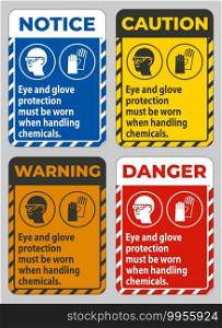 Eye And Glove Protection Must Be Worn When Handling Chemicals