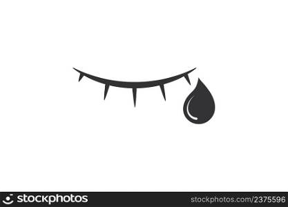 Eye and tear icon. Crying eye illuastration symbol. Sympathy, pain vector desing.