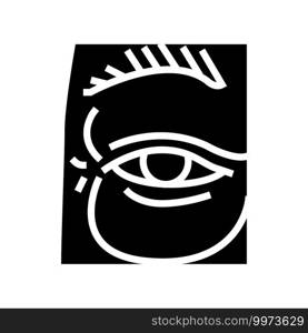 eye bag edema glyph icon vector. eye bag edema sign. isolated contour symbol black illustration. eye bag edema glyph icon vector illustration