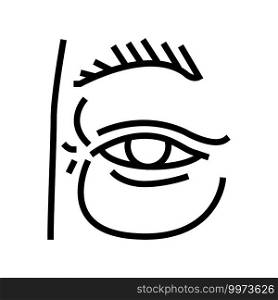 eye bag edema line icon vector. eye bag edema sign. isolated contour symbol black illustration. eye bag edema line icon vector illustration