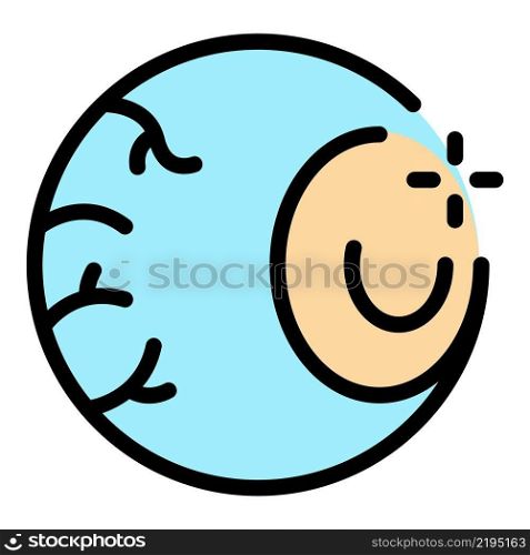 Eye ball with veins icon. Outline eye ball with veins vector icon color flat isolated. Eye ball with veins icon color outline vector