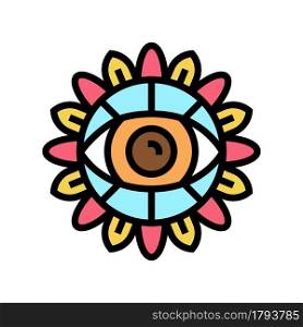 eye boho color icon vector. eye boho sign. isolated symbol illustration. eye boho color icon vector illustration