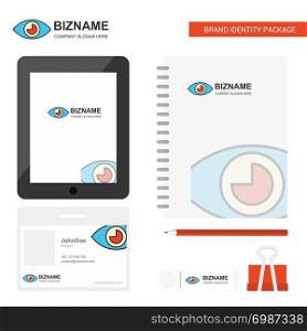 Eye Business Logo, Tab App, Diary PVC Employee Card and USB Brand Stationary Package Design Vector Template