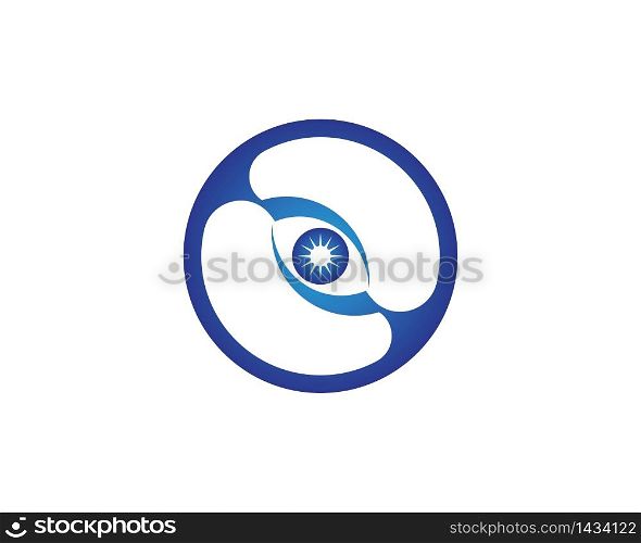 Eye care health logo design vector