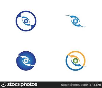 Eye care health logo design vector