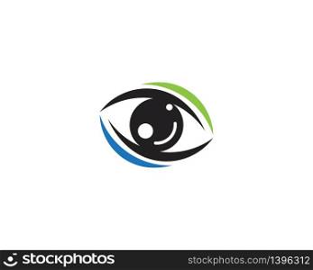 Eye care health logo template vector