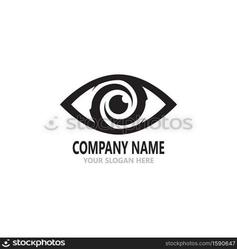 Eye care health logo vector illustration