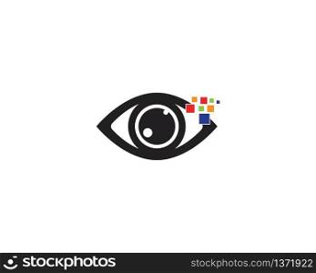 Eye care logo template vector