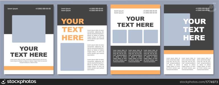 Eye-catching brochure template. University advertising. Flyer, booklet, leaflet print, cover design with copy space. Your text here. Vector layouts for magazines, annual reports, advertising posters. Eye-catching brochure template