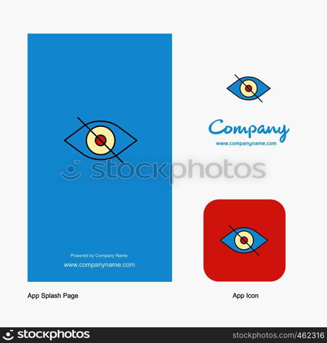 Eye Company Logo App Icon and Splash Page Design. Creative Business App Design Elements