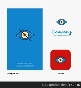 Eye Company Logo App Icon and Splash Page Design. Creative Business App Design Elements