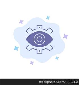 Eye, Creative, Production, Business, Creative, Modern, Production Blue Icon on Abstract Cloud Background