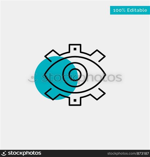 Eye, Creative, Production, Business, Creative, Modern, Production turquoise highlight circle point Vector icon