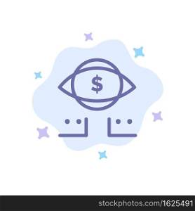Eye, Dollar, Marketing, Digital Blue Icon on Abstract Cloud Background