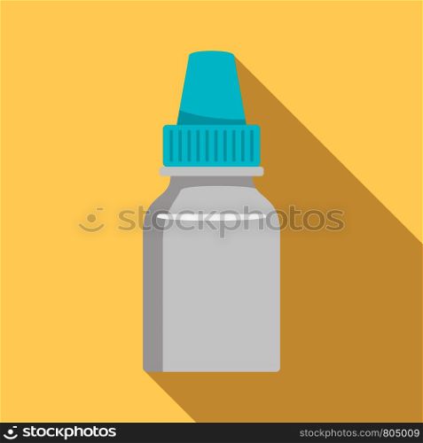 Eye drop bottle icon. Flat illustration of eye drop bottle vector icon for web design. Eye drop bottle icon, flat style