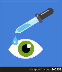 Eye drop icon dropper vector isolated on white eps 10. Eye drop icon dropper vector isolated on white